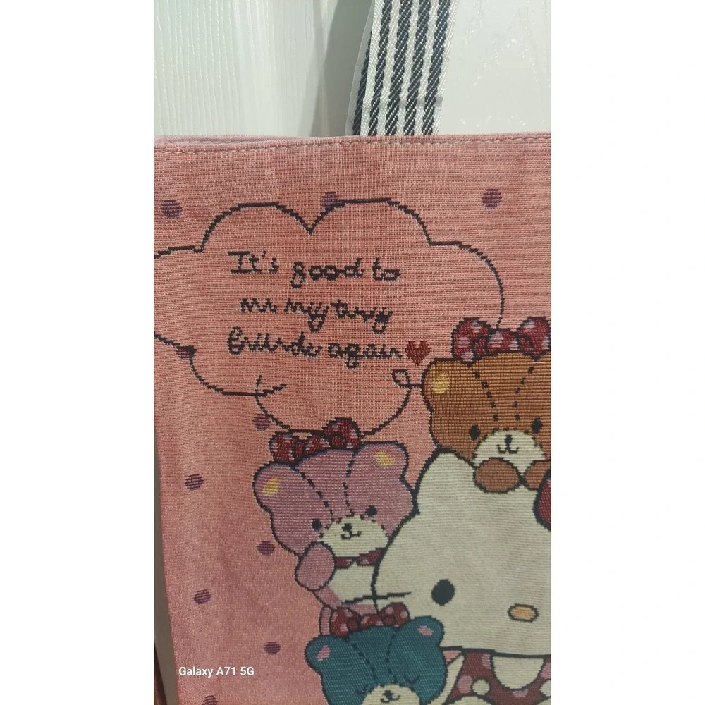 Hello Kitty/Teddy‎ Bear Friend Cute Canvas Bag 2024 New  Shoulder Large Bag
